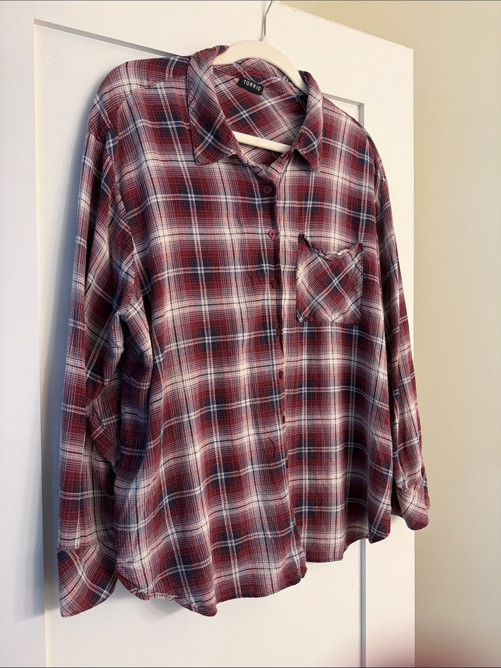 Torrid Lightweight Plaid Button-Down Shirt